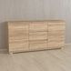 Широкий сучасний комод з 2 дверцятами по бокам та 3 шухлядами по центру 150 см Сонома 03009 фото