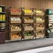 Стеллаж для магазина в стиле лофт Высокая конструкция на четыре наклонных полка-лотка из ЛДСП Сонома 01123 фото