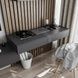 Эргономичный навесной стол для ноутбука в стиле минимализм с 2 ящиками 120 см Антрацит 07037 фото