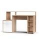 Письменный стол для работы за компьютером с тумбой и 5 открытыми полками для хранения Дуб Урбан Янтарный-Белый 07033 фото 4
