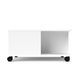 Пересувний журнальний столик на колесах з відкритими нішами та висувними ящиками 70 см Білий 08021 фото 3